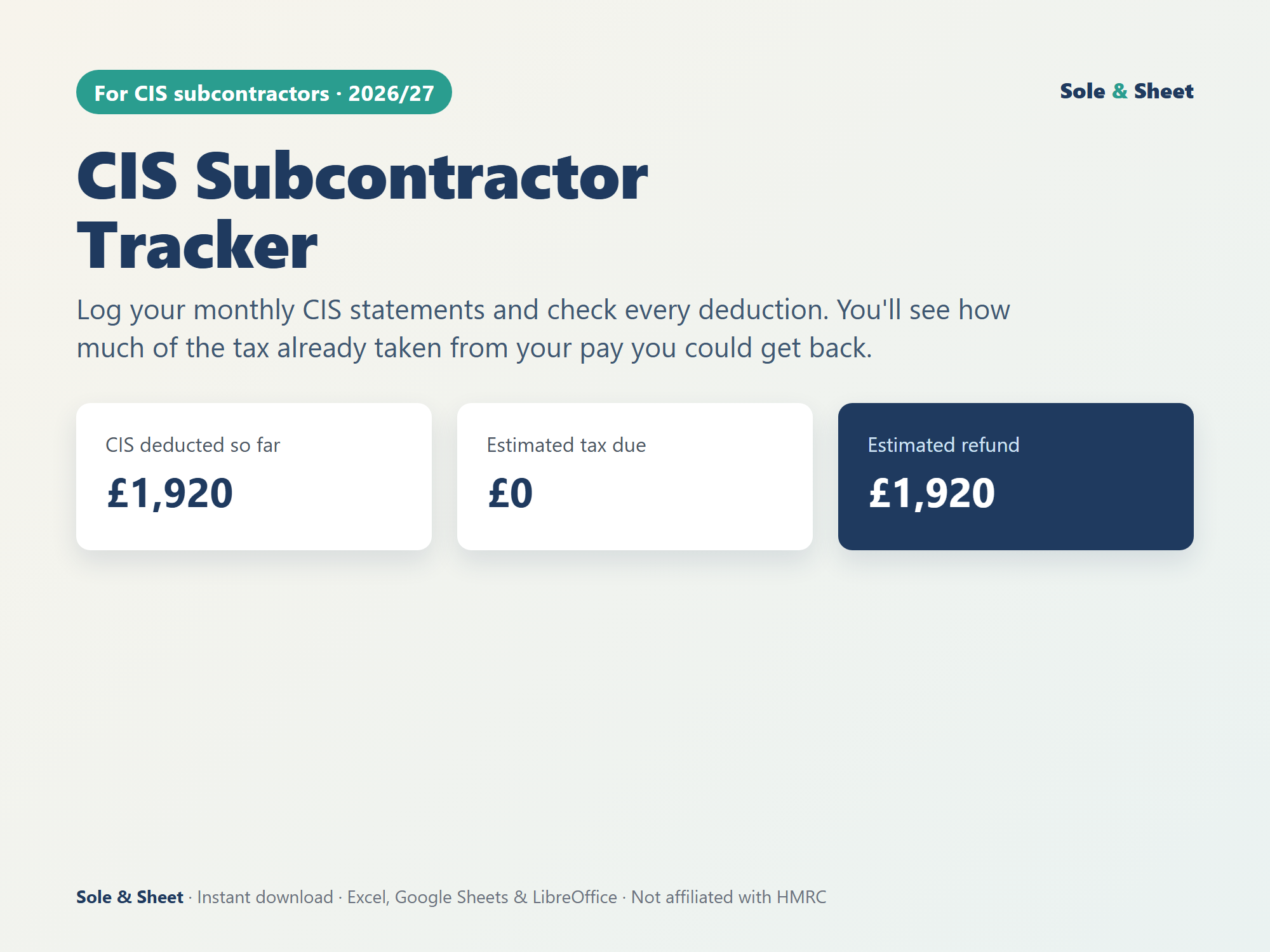 CIS Subcontractor Tracker